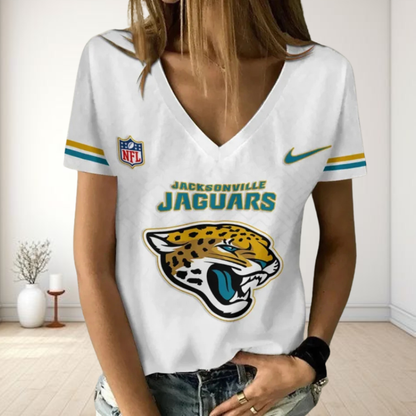 LIMITED EDITION - NEW CUSTOMIZED NFL30 JSJ JACKSONVILLE JAGUARS V-NECK FEMALE SHIRT