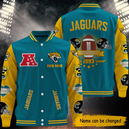 LIMITED EDITION - NEW CUSTOMIZED NFL30 JSJ JACKSONVILLE JAGUARS BASEBALL JACKET