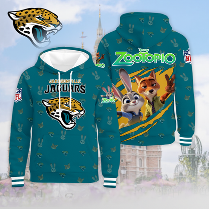 LIMITED EDITION - NEW CUSTOMIZED NFL30 JSJ JACKSONVILLE JAGUARS & ZOOTOPIA UNISEX T-SHIRT, POLO, HOODIE & JACKETS