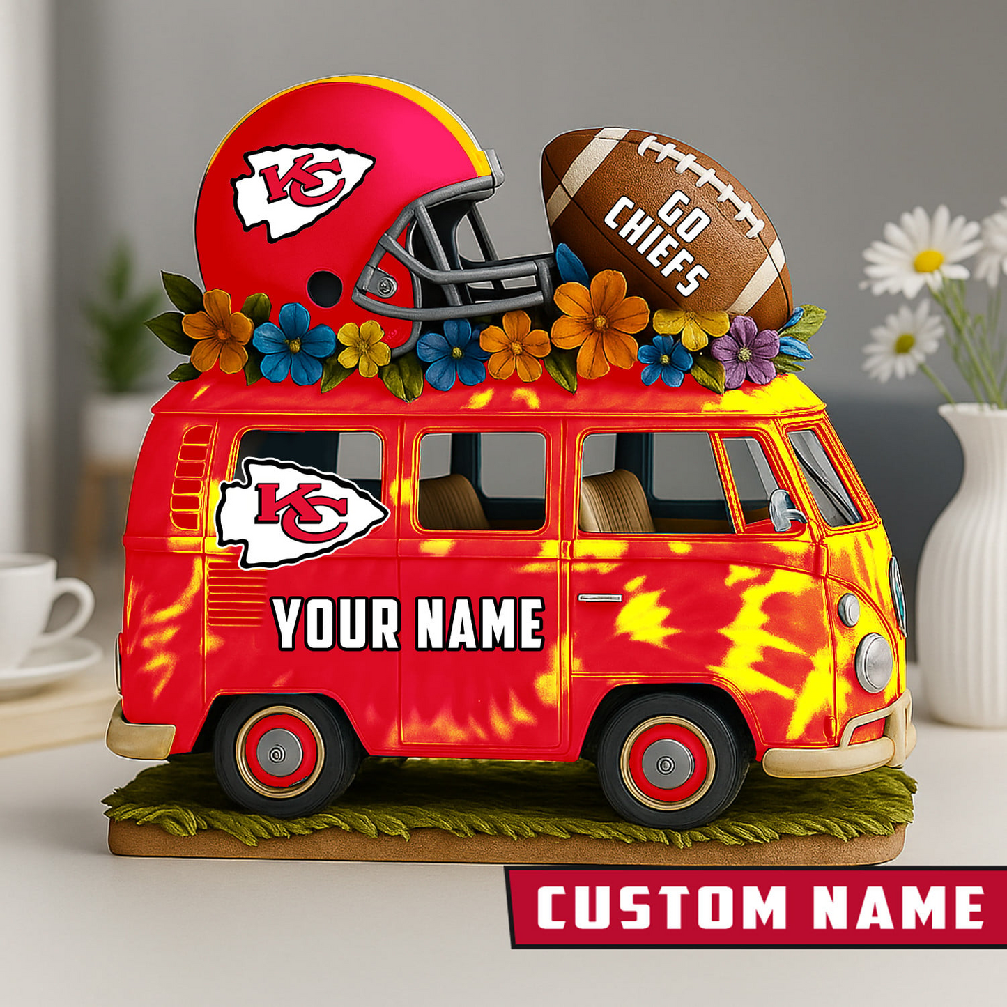 LIMITED EDITION - NEW CUSTOMIZED NFL01 KCC KANSAS CITY CHIEFS BUS ACRYLIC BLOCK