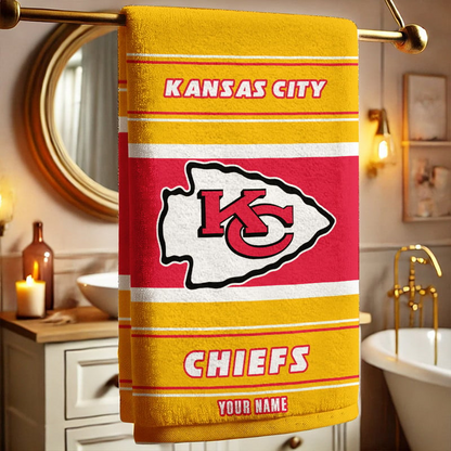 LIMITED EDITION - NEW CUSTOMIZED NFL01 KCC KANSAS CITY CHIEFS BEACH & BATH TOWEL (KIDS & ADULTS)