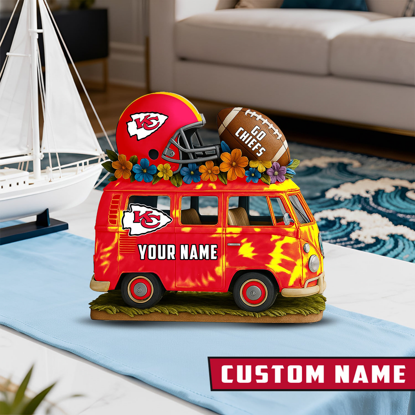 LIMITED EDITION - NEW CUSTOMIZED NFL01 KCC KANSAS CITY CHIEFS BUS ACRYLIC BLOCK