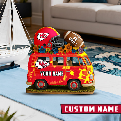 LIMITED EDITION - NEW CUSTOMIZED NFL01 KCC KANSAS CITY CHIEFS BUS ACRYLIC BLOCK