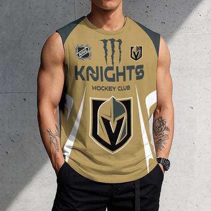 LIMITED EDITION - NEW CUSTOMIZED NHL04 VGK VEGAS GOLDEN KNIGHTS TANK TOP & GYM SHIRT