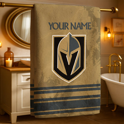 LIMITED EDITION - NEW CUSTOMIZED NHL04 VGK VEGAS GOLDEN KNIGHTS BEACH & BATH TOWEL