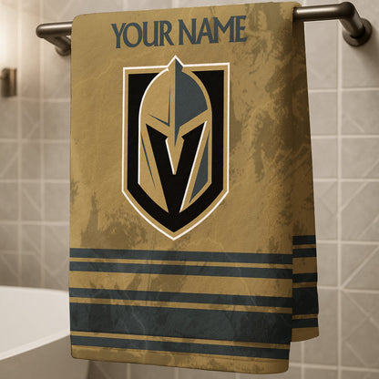 LIMITED EDITION - NEW CUSTOMIZED NHL04 VGK VEGAS GOLDEN KNIGHTS BEACH & BATH TOWEL