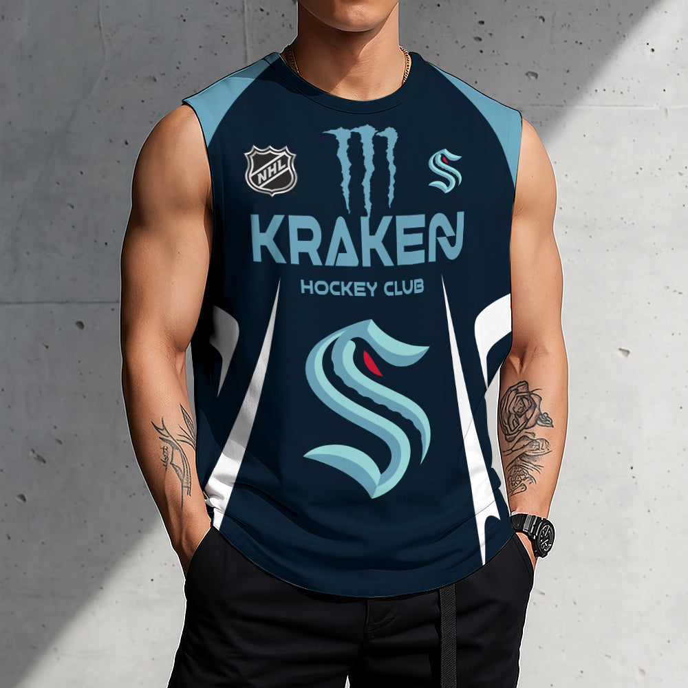 LIMITED EDITION - NEW CUSTOMIZED NHL20 STK SEATTLE KRAKEN TANK TOP & GYM SHIRT