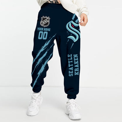 LIMITED EDITION - NEW CUSTOMIZED NHL20 STK SEATTLE KRAKEN UNISEX LONG PANTS