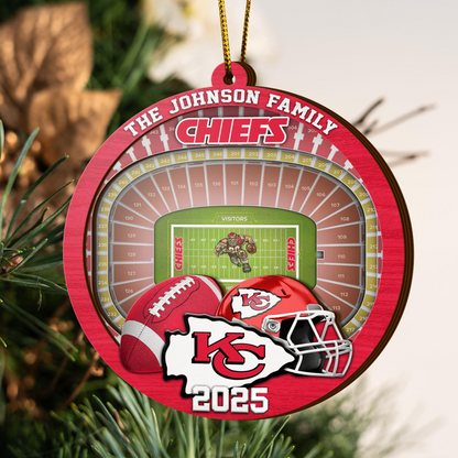 LIMITED EDITION - NEW CUSTOMIZED NFL01 KCC KANSAS CITY CHIEFS ORNAMENT