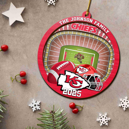 LIMITED EDITION - NEW CUSTOMIZED NFL01 KCC KANSAS CITY CHIEFS ORNAMENT