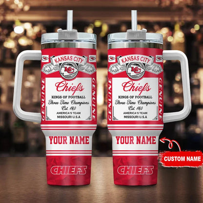 LIMITED EDITION - NEW CUSTOMIZED NFL01 KCC KANSAS CITY CHIEFS TUMBLER CUP