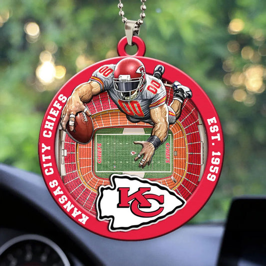 LIMITED EDITION - NEW CUSTOMIZED NFL01 KCC KANSAS CITY CHIEFS ORNAMENT
