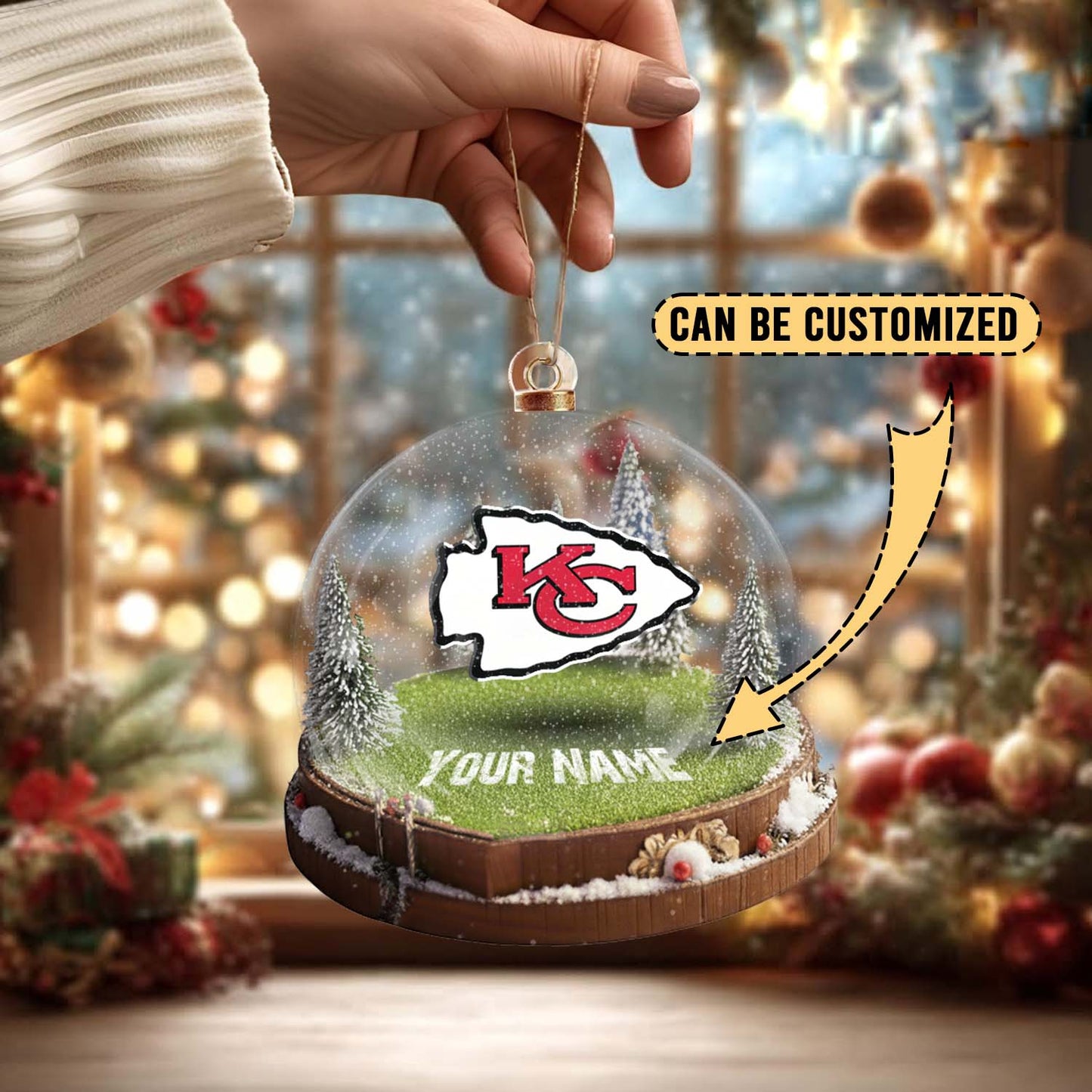LIMITED EDITION - NEW CUSTOMIZED NFL01 KCC KANSAS CITY CHIEFS ACRYLIC ORNAMENT