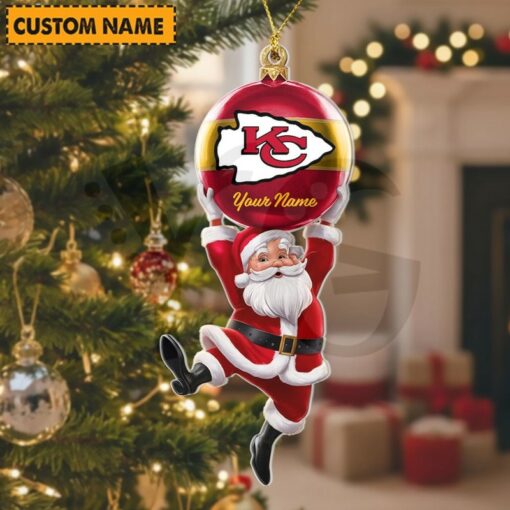 LIMITED EDITION - NEW CUSTOMIZED NFL01 KCC KANSAS CITY CHIEFS CHRISTMAS ACRYLIC ORNAMENT
