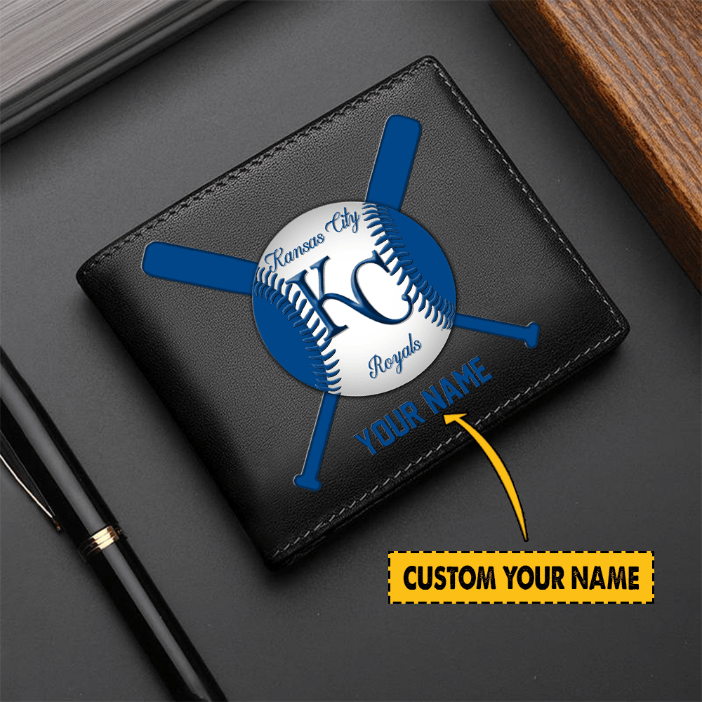 LIMITED EDITION - NEW CUSTOMIZED MLB19 KCR KANSAS CITY ROYALS LEATHER WALLET