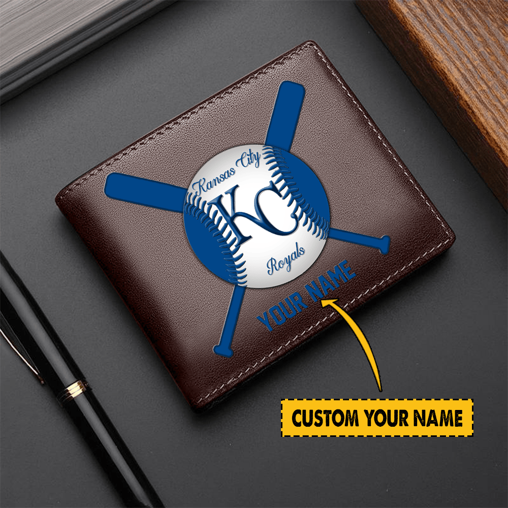 LIMITED EDITION - NEW CUSTOMIZED MLB19 KCR KANSAS CITY ROYALS LEATHER WALLET