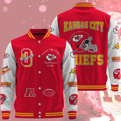 LIMITED EDITION - NEW CUSTOMIZED NFL01 KCC KANSAS CITY CHIEFS BASEBALL JACKET