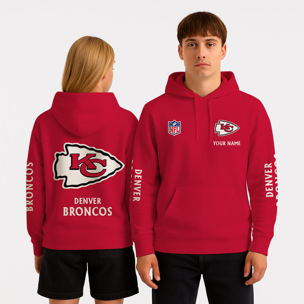 LIMITED EDITION - NEW CUSTOMIZED NFL01 KCC KANSAS CITY CHIEFS UNISEX HOODIE