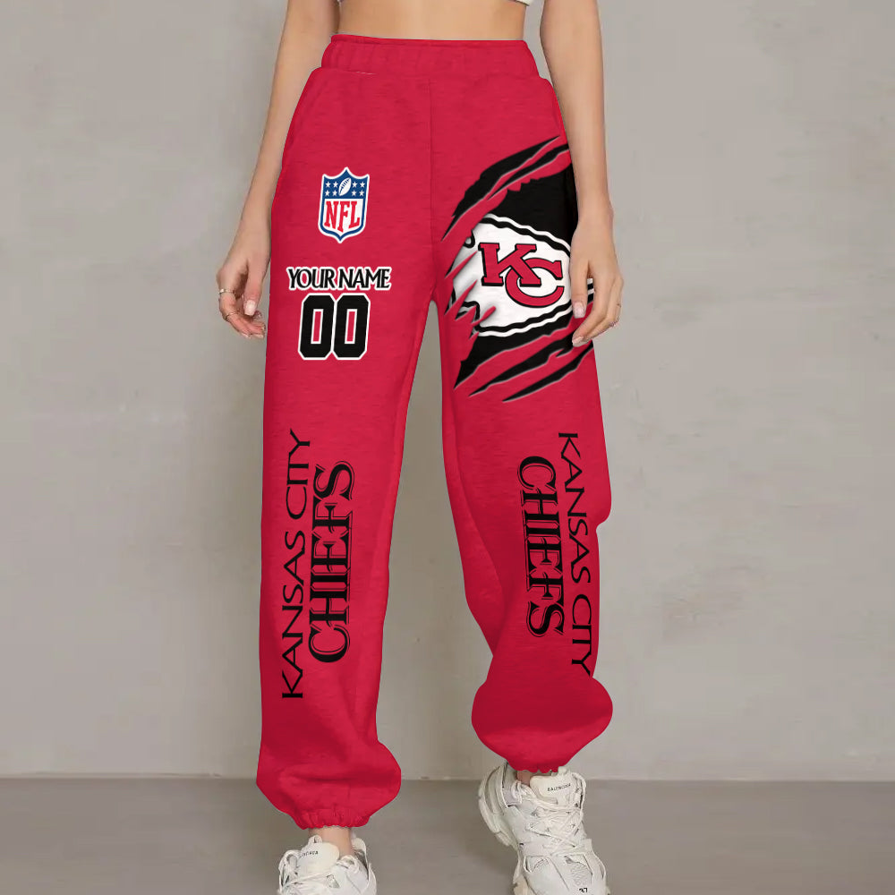 LIMITED EDITION - NEW PREMIUM NFL01 KCC KANSAS CITY CHIEFS UNISEX LONG PANTS