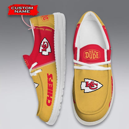 LIMITED EDITION - NEW CUSTOMIZED NFL01 KCC KANSAS CITY CHIEFS LOAFER SHOES