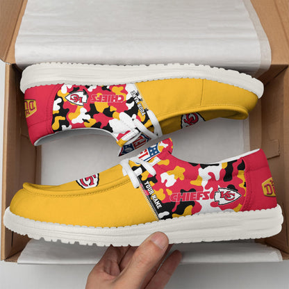 LIMITED EDITION - NEW CUSTOMIZED NFL01 KCC KANSAS CITY CHIEFS LOAFER SHOES