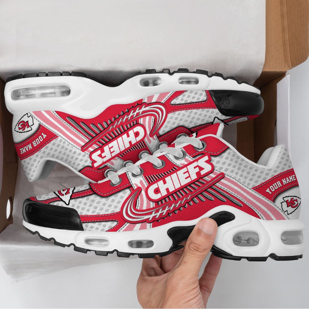 LIMITED EDITION - NEW CUSTOMIZED NFL01 KCC KANSAS CITY CHIEFS UNISEX AIR MAX PLUS SNEAKERS