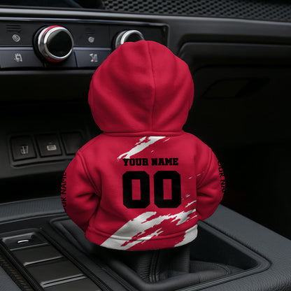 LIMITED EDITION - NEW CUSTOMIZED NFL01 KCC KANSAS CITY CHIEFS CAR HOODIE SHIFT KNOB COVER