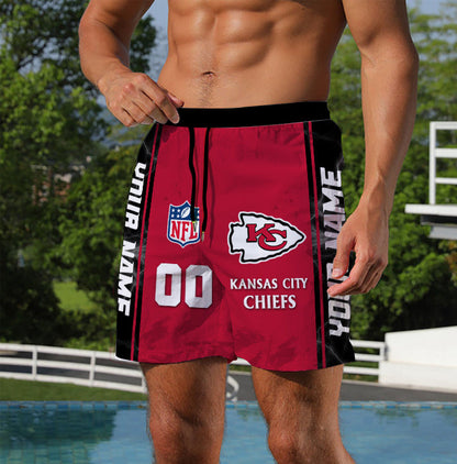 LIMITED EDITION - NEW CUSTOMIZED NFL01 KCC KANSAS CITY CHIEFS UNISEX SHORT PANTS