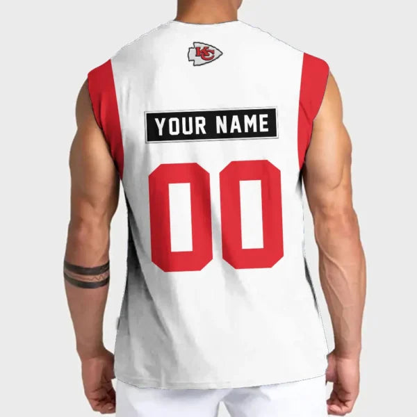 LIMITED EDITION - NEW CUSTOMIZED NFL01 KCC KANSAS CITY CHIEFS TANKTOP & GYM SHIRT