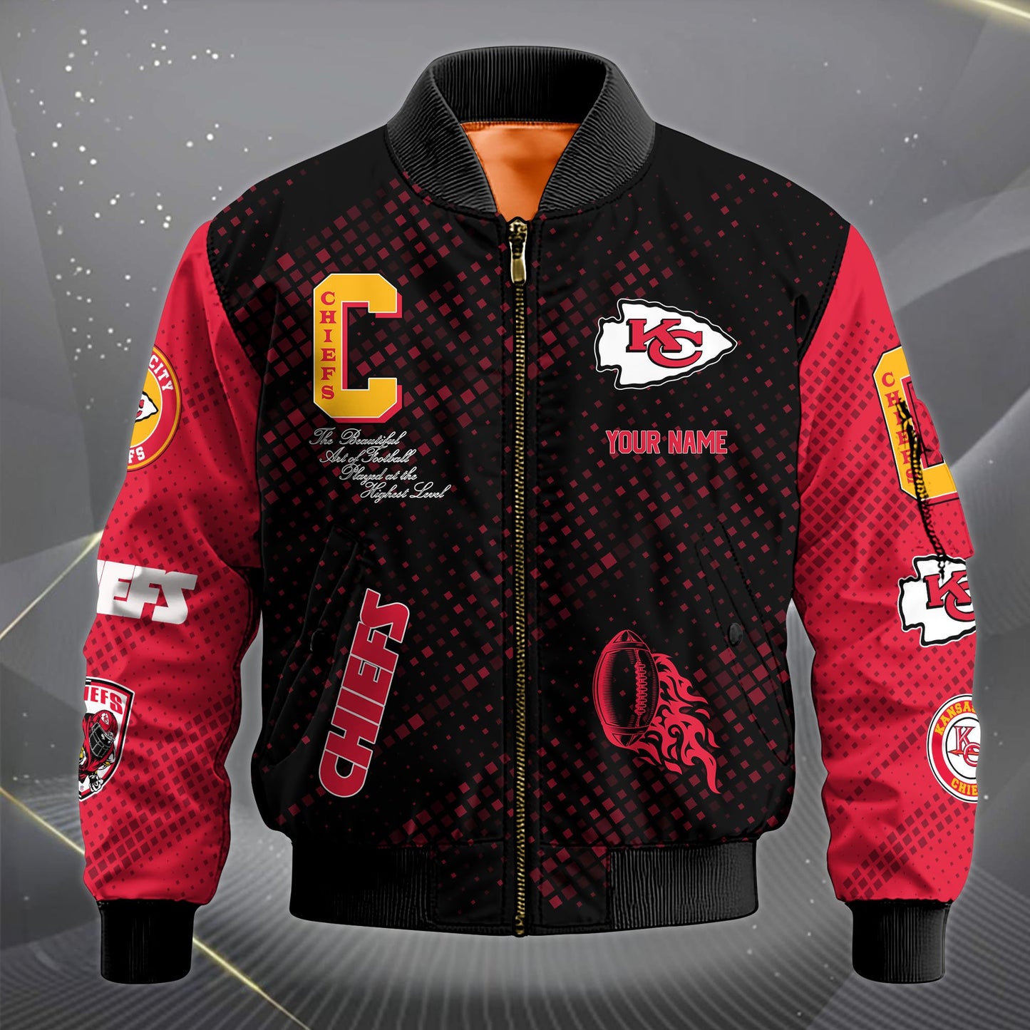 LIMITED EDITION - NEW CUSTOMIZED NFL01 KCC KANSAS CITY CHIEFS SATIN VARSITY JACKET & LONG PANTS