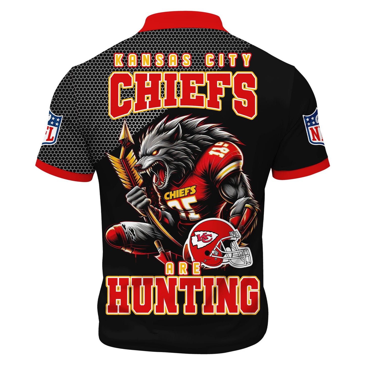 LIMITED EDITION - NEW CUSTOMIZED NFL01 KCC KANSAS CITY CHIEFS HARLEY-DAVIDSON POLO WITH ZIPPER SHIRT
