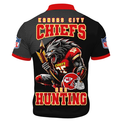 LIMITED EDITION - NEW CUSTOMIZED NFL01 KCC KANSAS CITY CHIEFS HARLEY-DAVIDSON POLO WITH ZIPPER SHIRT