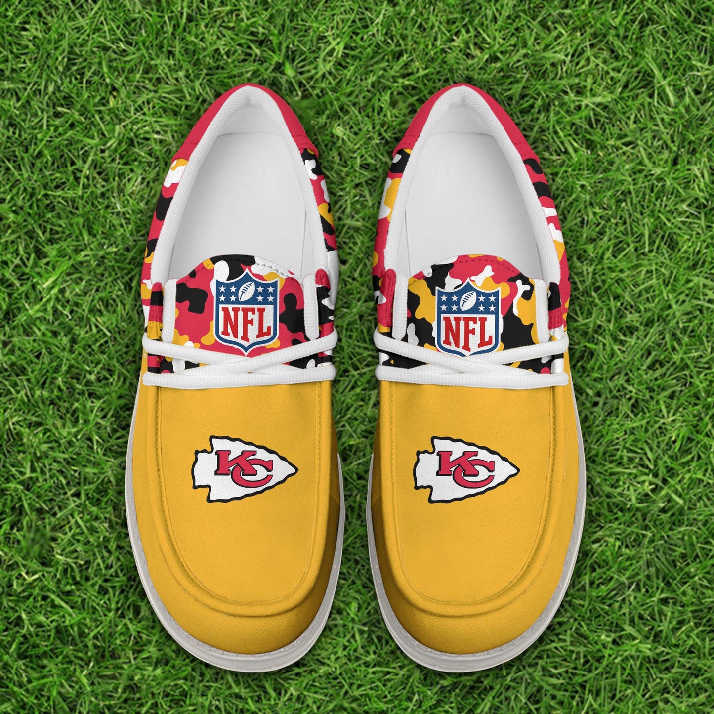 LIMITED EDITION - NEW CUSTOMIZED NFL01 KCC KANSAS CITY CHIEFS LOAFER SHOES