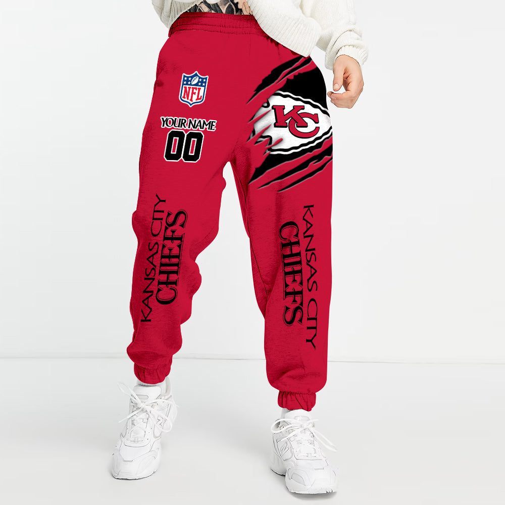 LIMITED EDITION - NEW PREMIUM NFL01 KCC KANSAS CITY CHIEFS UNISEX LONG PANTS