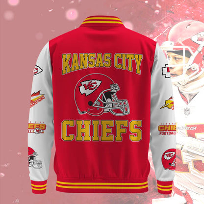 LIMITED EDITION - NEW CUSTOMIZED NFL01 KCC KANSAS CITY CHIEFS BASEBALL JACKET
