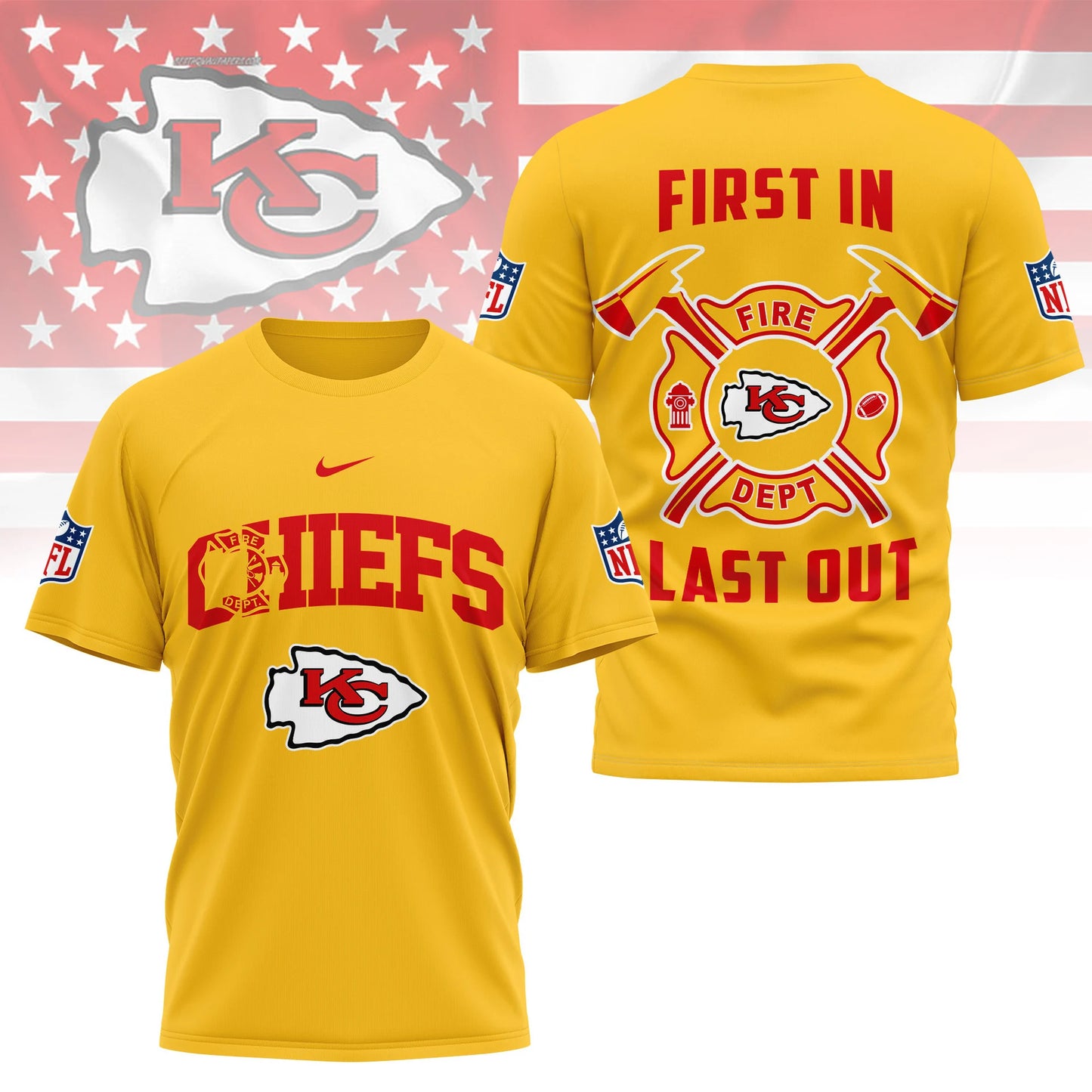LIMITED EDITION - NEW CUSTOMIZED NFL01 KCC KANSAS CITY CHIEFS T-SHIRT | MULTIPLE COLORS AVAILABLE