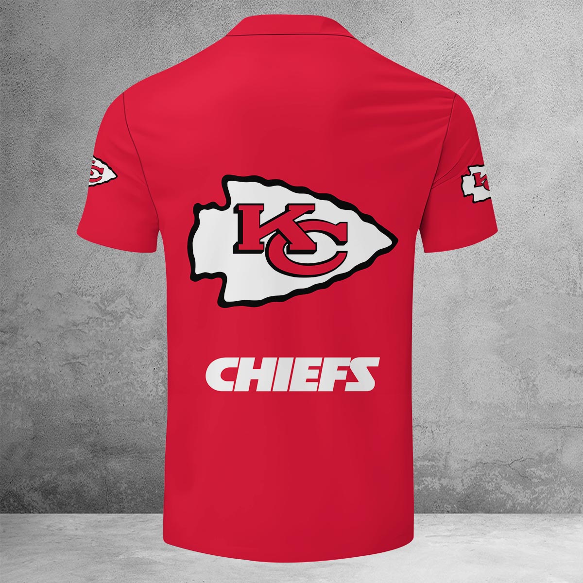 LIMITED EDITION - NEW CUSTOMIZED NFL01 KCC KANSAS CITY CHIEFS ZIP POLO SHIRT