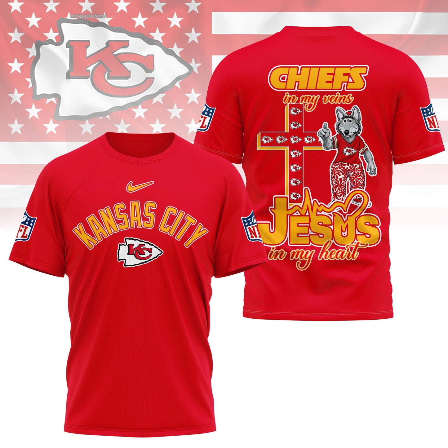 LIMITED EDITION - NEW CUSTOMIZED NFL01 KCC KANSAS CITY CHIEFS T-SHIRT | MULTIPLE COLORS AVAILABLE