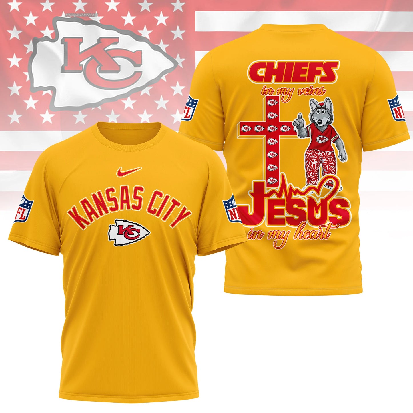 LIMITED EDITION - NEW CUSTOMIZED NFL01 KCC KANSAS CITY CHIEFS T-SHIRT | MULTIPLE COLORS AVAILABLE