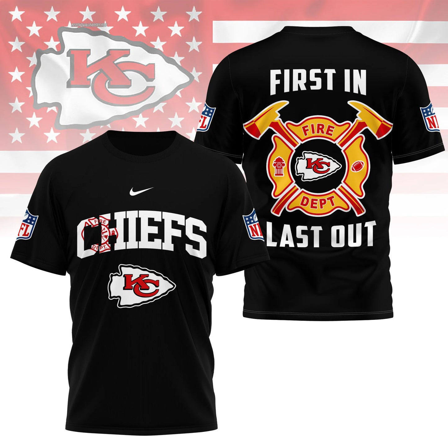 LIMITED EDITION - NEW CUSTOMIZED NFL01 KCC KANSAS CITY CHIEFS T-SHIRT | MULTIPLE COLORS AVAILABLE
