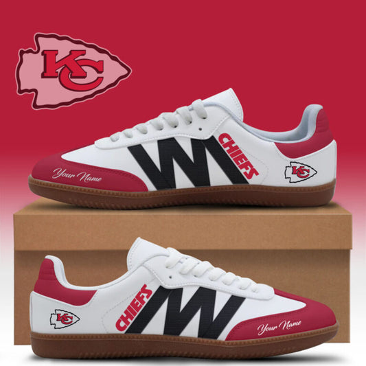 LIMITED EDITION - NEW CUSTOMIZED NFL01 KCC KANSAS CITY CHIEFS CLASSIC SNEAKERS