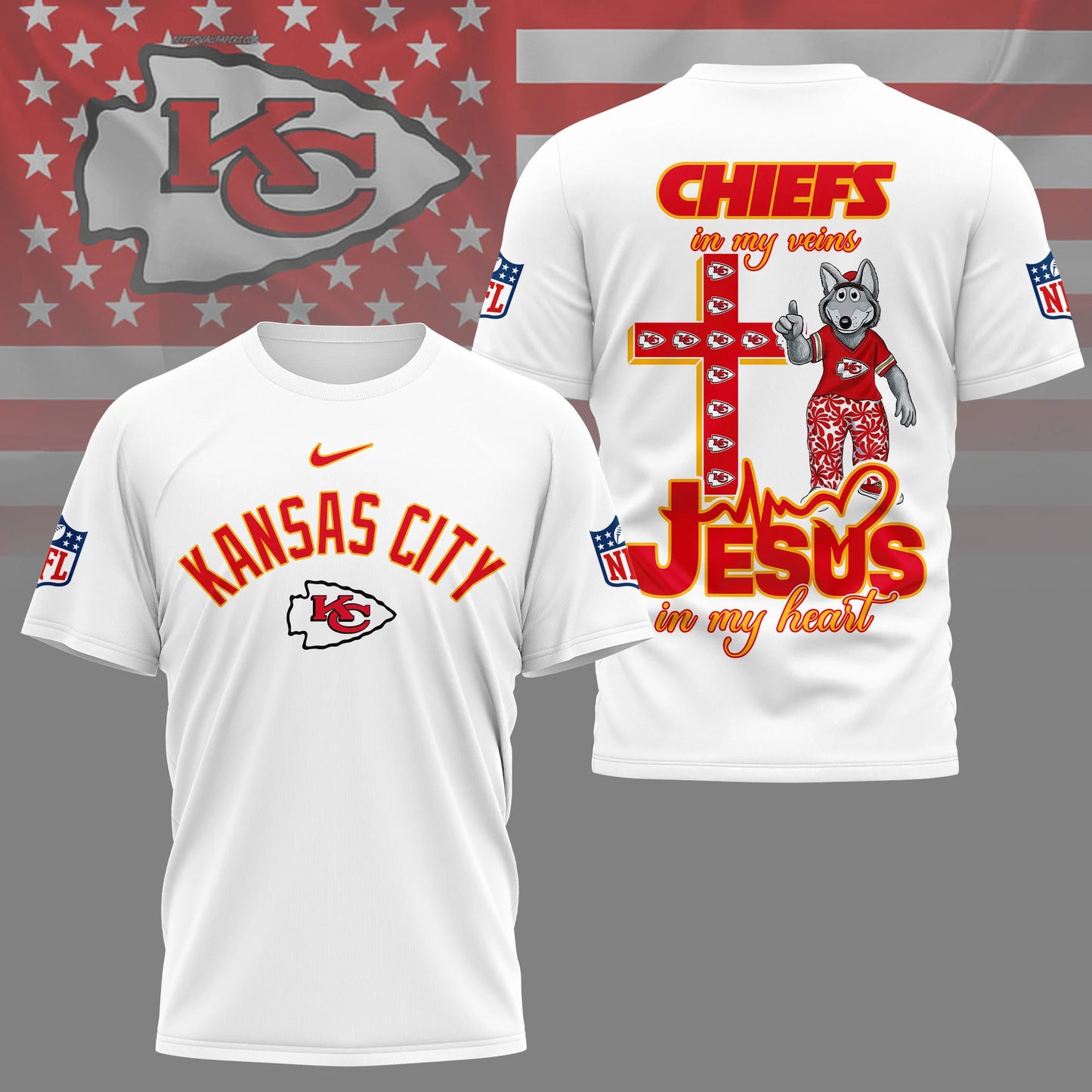 LIMITED EDITION - NEW CUSTOMIZED NFL01 KCC KANSAS CITY CHIEFS T-SHIRT | MULTIPLE COLORS AVAILABLE