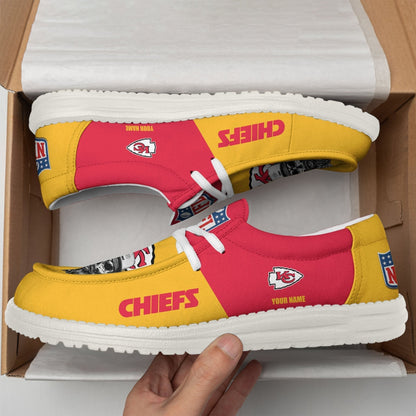 LIMITED EDITION - NEW CUSTOMIZED NFL01 KCC KANSAS CITY CHIEFS LOAFER SHOES