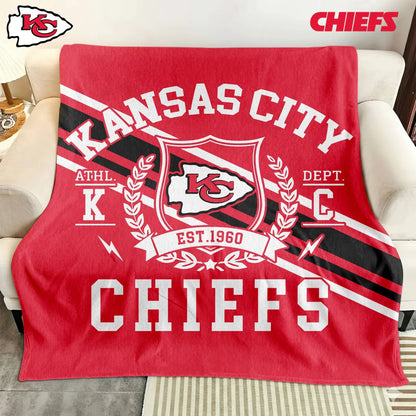 LIMITED EDITION - NEW CUSTOMIZED NFL01 KCC KANSAS CITY CHIEFS NORMAL & FLEECE BLANKET