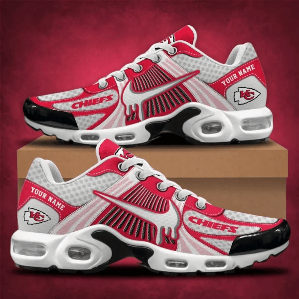 LIMITED EDITION - NEW CUSTOMIZED NFL01 KCC KANSAS CITY CHIEFS UNISEX AIR MAX PLUS SNEAKERS