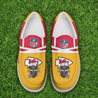 LIMITED EDITION - NEW CUSTOMIZED NFL01 KCC KANSAS CITY CHIEFS LOAFER SHOES