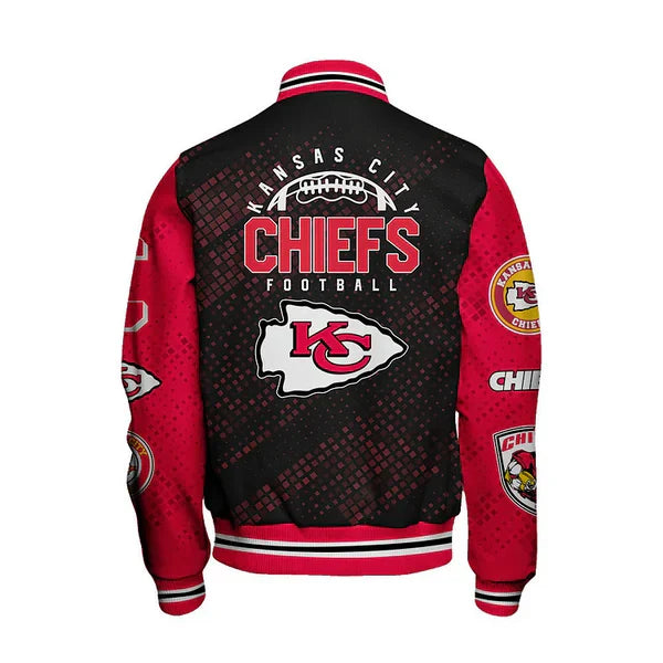 LIMITED EDITION - NEW CUSTOMIZED NFL01 KCC KANSAS CITY CHIEFS SATIN VARSITY JACKET & BASEBALL JACKET