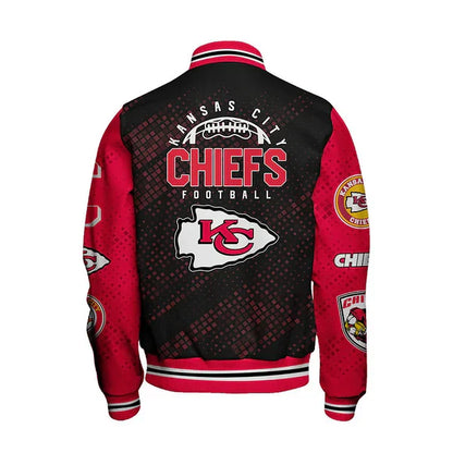 LIMITED EDITION - NEW CUSTOMIZED NFL01 KCC KANSAS CITY CHIEFS SATIN VARSITY JACKET & BASEBALL JACKET