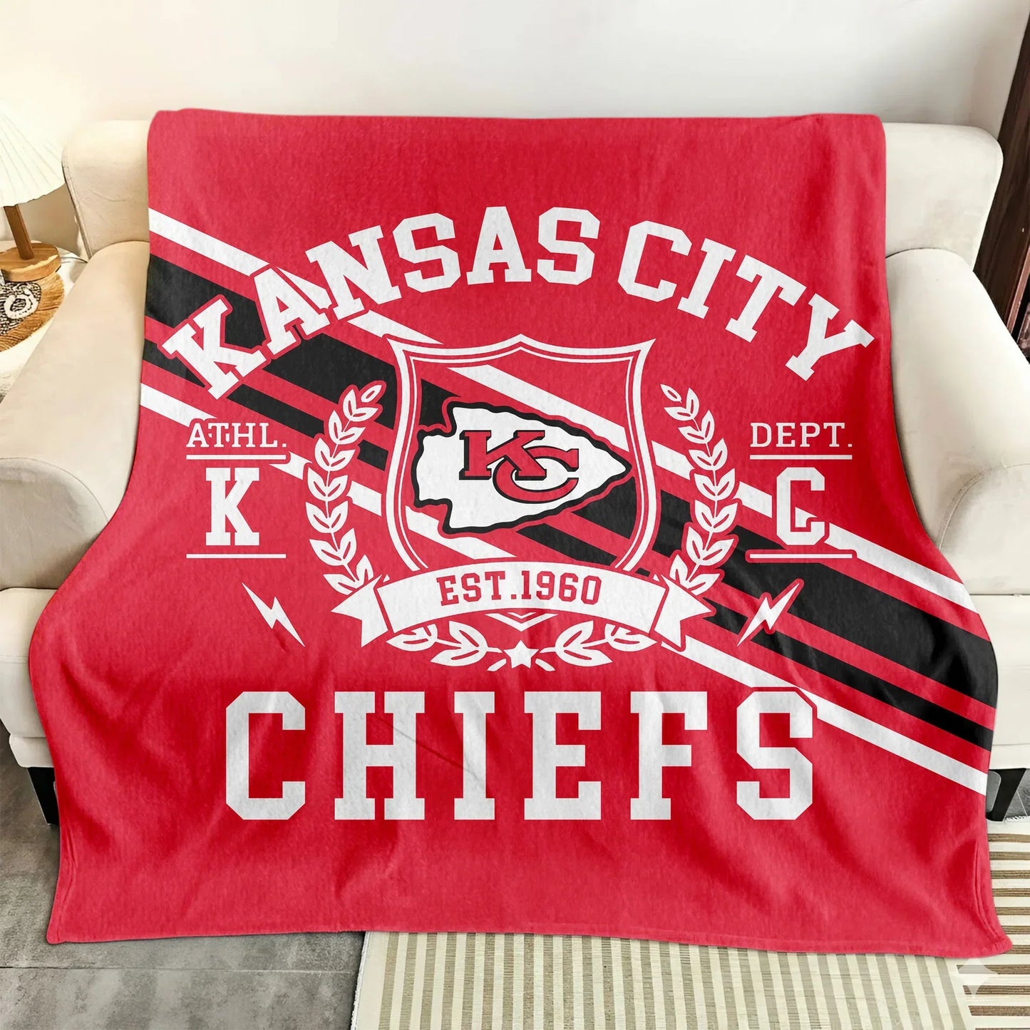 LIMITED EDITION - NEW CUSTOMIZED NFL01 KCC KANSAS CITY CHIEFS NORMAL & FLEECE BLANKET