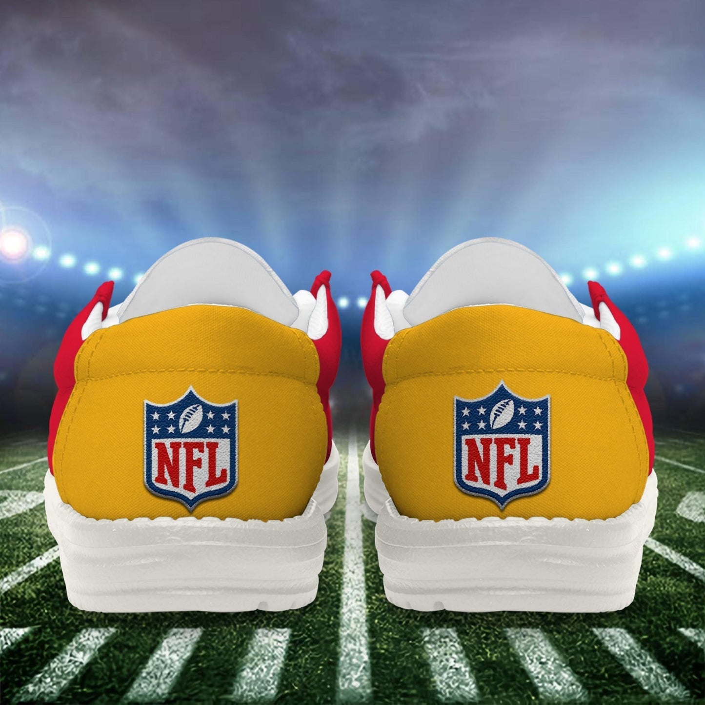LIMITED EDITION - NEW CUSTOMIZED NFL01 KCC KANSAS CITY CHIEFS LOAFER SHOES
